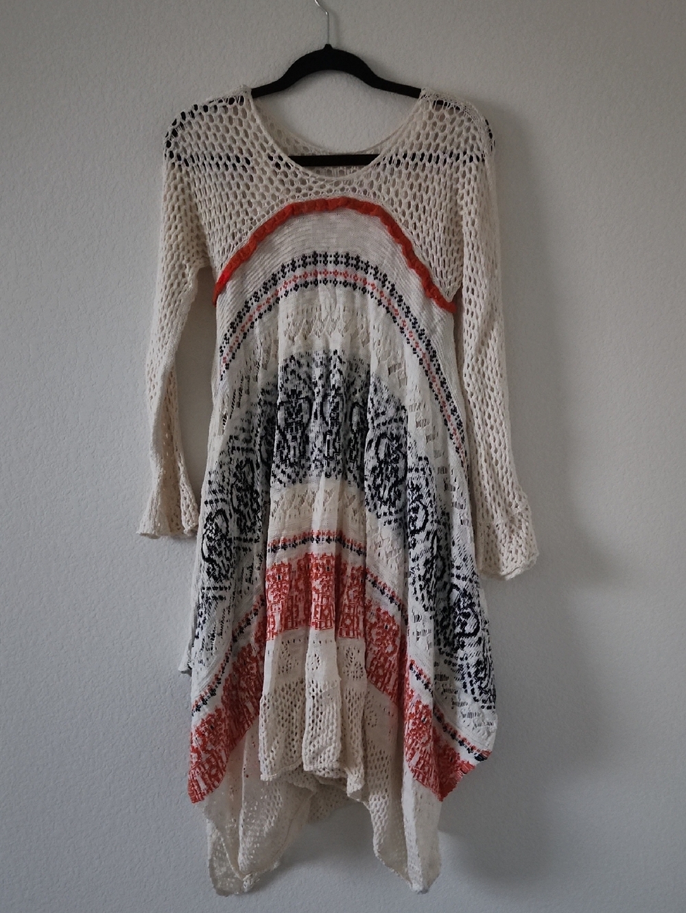Anthropologie Boho Crochet Midi Dress